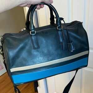 Coach Men's Black and Blue Duffel Bag